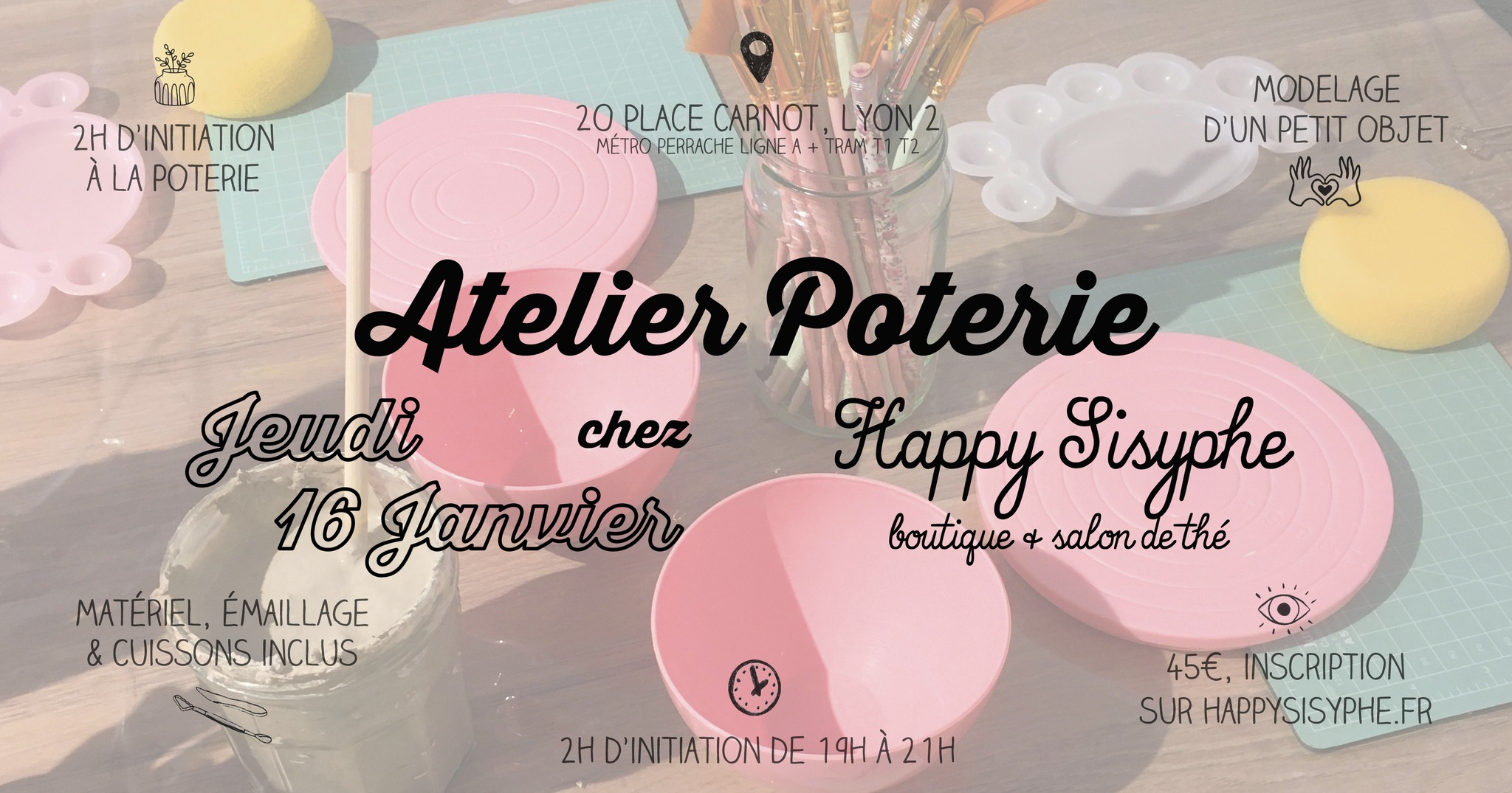 happy sisyphe atelier cours poterie céramique lyon apprendre initiation faience atelier wecandoo