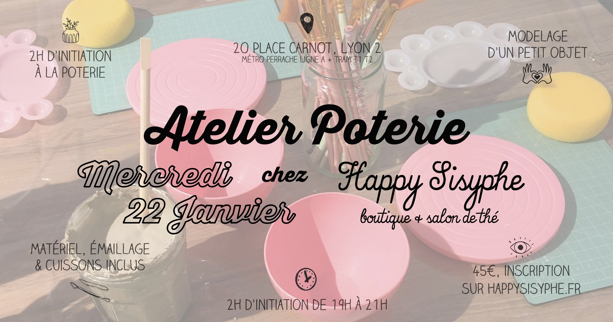 happy sisyphe atelier cours poterie céramique lyon apprendre initiation faience atelier wecandoo