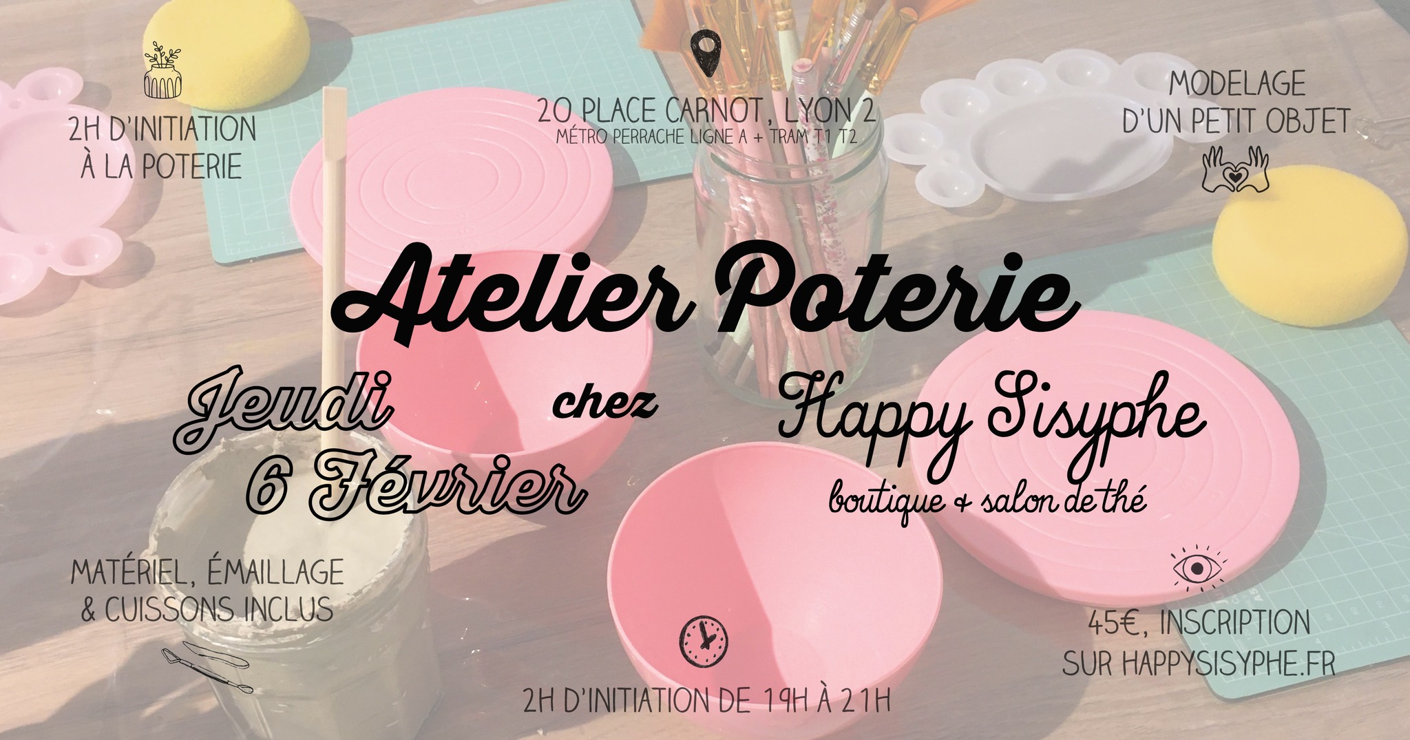 happy sisyphe atelier cours poterie céramique lyon apprendre initiation faience atelier wecandoo